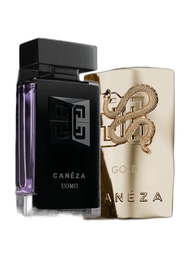 Canéza The Modern Man Duo – UOMO (Citrus, Spicy Musk, Woods) + Gold Intense (Saffron, Amber, Woods) 100ML Each | Long-Lasting EDP - Image 2